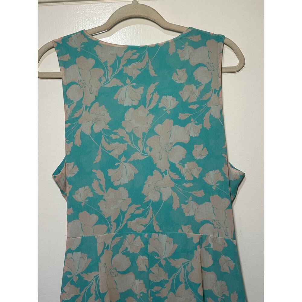 Hutch Trinity Ruffled Chiffon Wrap Maxi Dress Teal Floral Size Large NWT Wedding - Picture 11 of 14